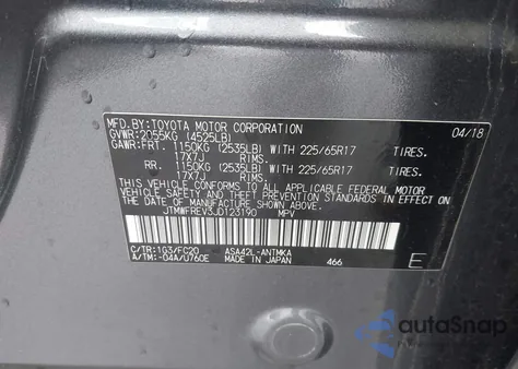 2018 Toyota Rav4 Xle из США, поврежденный, VIN JTMWFREV3JD123190